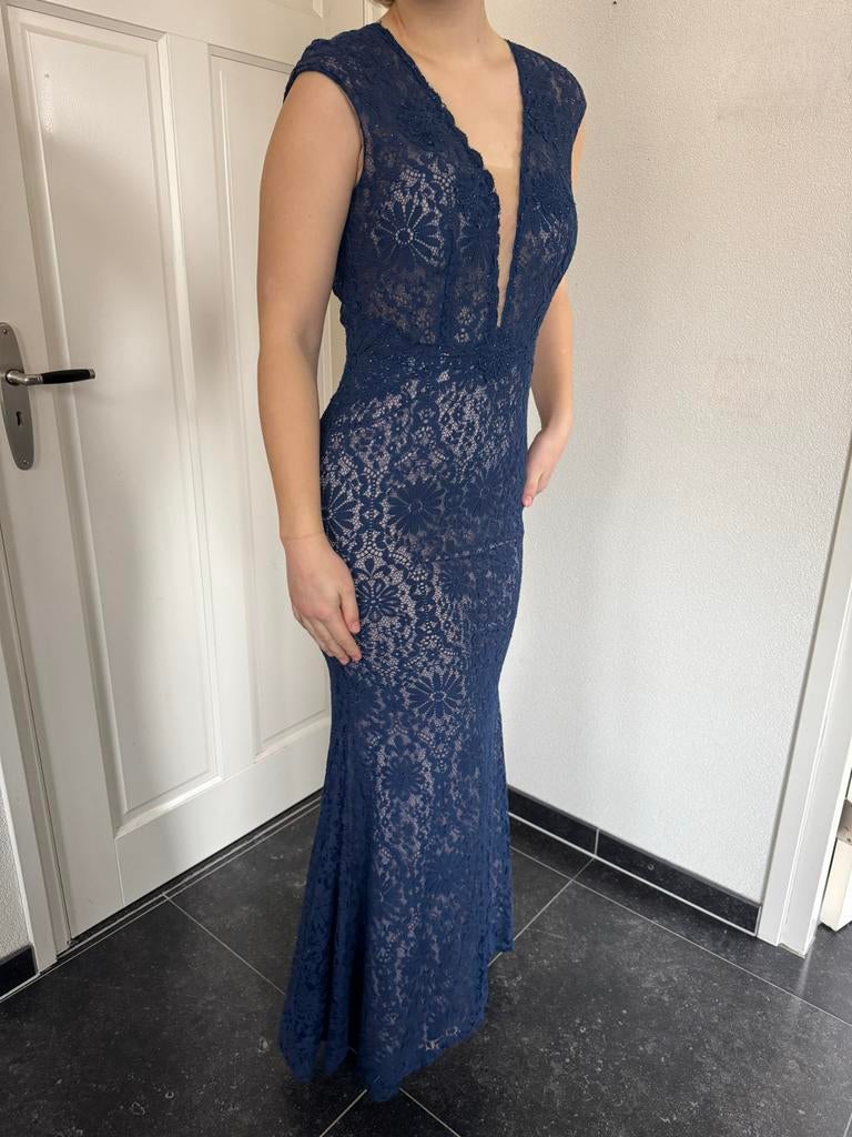 Blauwe galajurk kant Maat S/36 mermaid model, Kleding | Dames, Galajurk, Blauw, Ophalen of Verzenden, Zo goed als nieuw