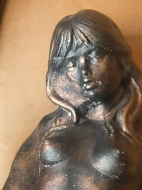 Zwaar Beeld jonge naakte vrouw met boek, Antiek en Kunst, Kunst | Beelden en Houtsnijwerken, Ophalen