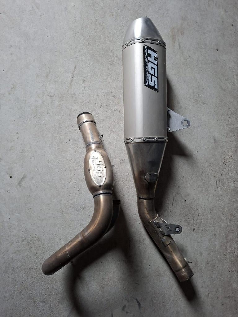 HGS Uitlaat Honda CRF250R 2022-2024 ovalen demper met RVS, Motoren, Ophalen of Verzenden, Gebruikt