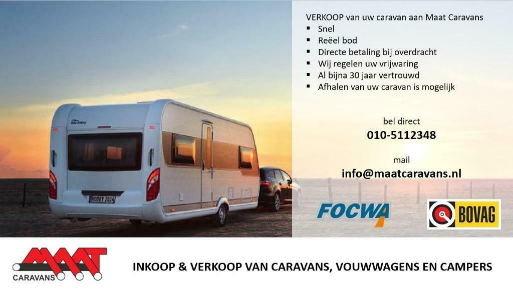 TE KOOP GEVRAAGD: Alle merken CARAVANS, Caravans en Kamperen, Caravan Inkoop
