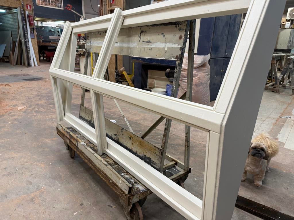 Zadeldak 200x100 cm met hr++ isolatieglas, 75 tot 150 cm, Deurkozijn, Ophalen of Verzenden, Zo goed als nieuw