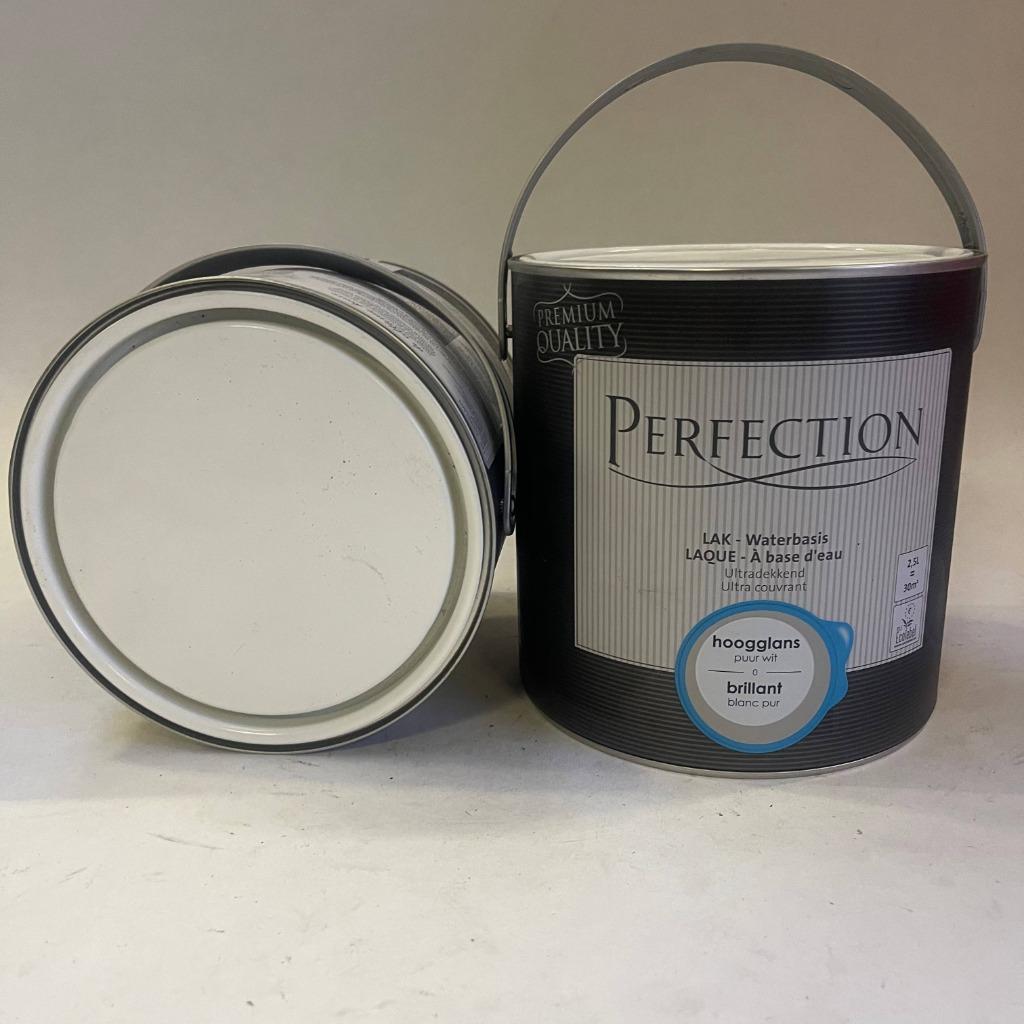 Perfection Lak Verf Puur Wit Hoogglans Ultradekkend 2.5L, Perfection, Nieuw, Perfection, Ophalen of Verzenden
