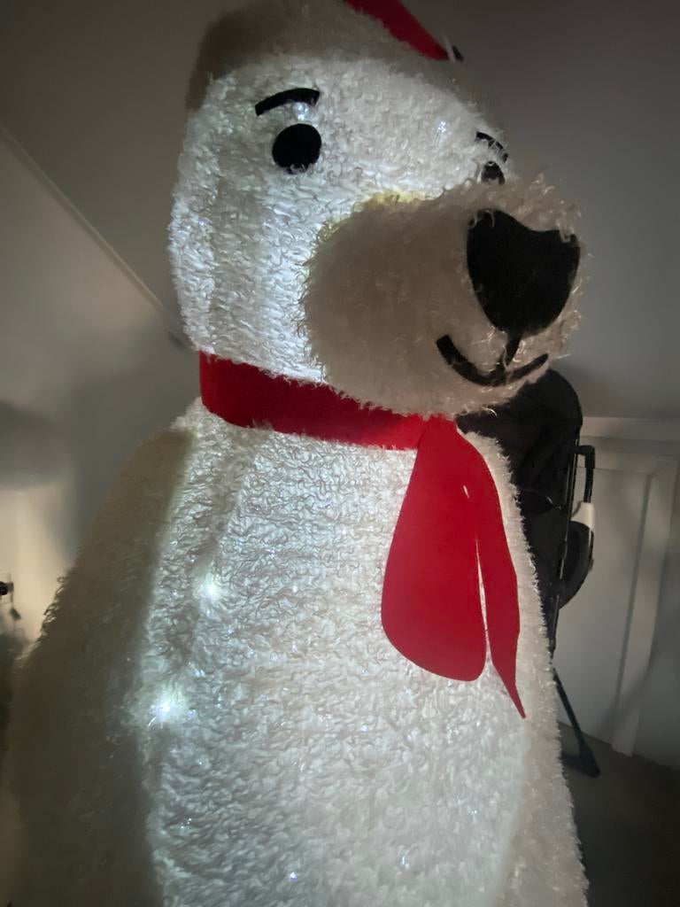 Verlichte kerst ijsbeer (zeer uniek) ruim 1,70 hoog, Diversen, Kerst, Ophalen of Verzenden, Gebruikt