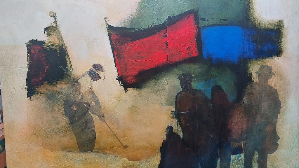 Olieverfschilderij Hans van Horck ''The Spectators'', Ophalen
