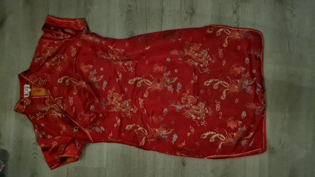 Rode Chinese Jurk - Carnaval, Maat 38/40 (M), Carnaval, Ophalen of Verzenden, Zo goed als nieuw