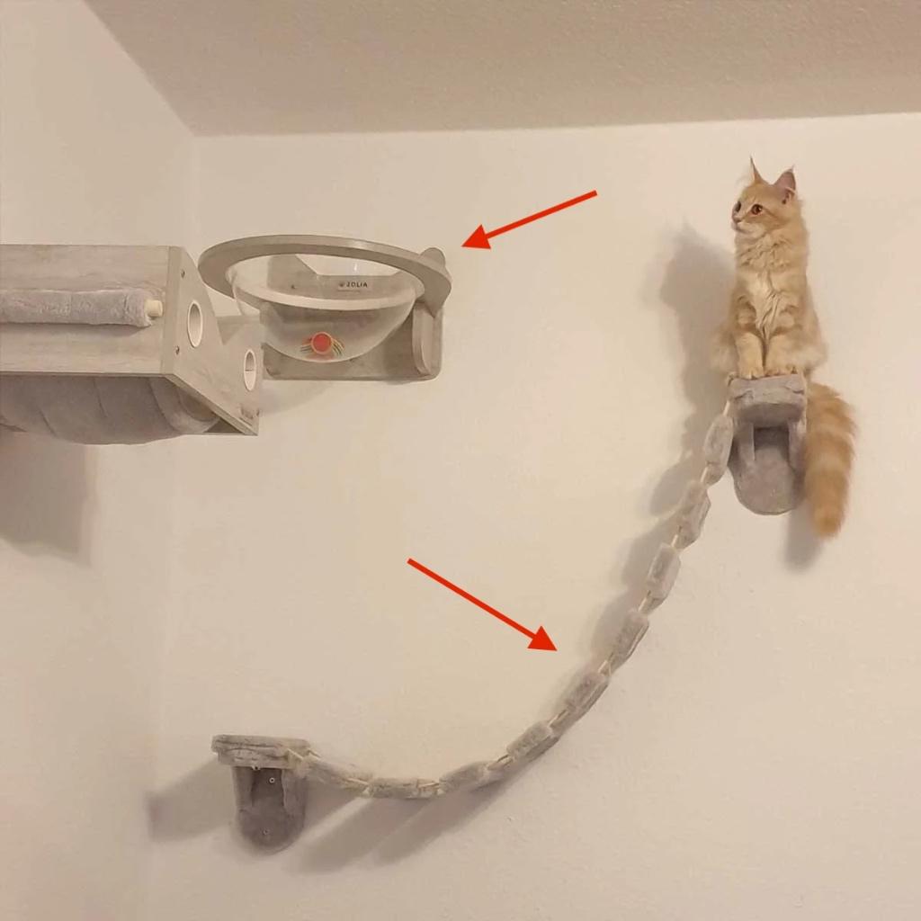 5x Modulaire wandmeubel voor katten, Dieren en Toebehoren, Krabmeubelen, Zo goed als nieuw, Krabpaal, Ophalen of Verzenden