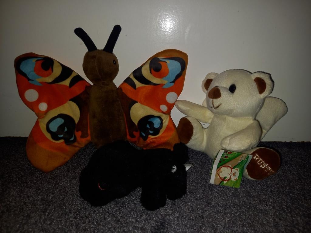 Knuffel Collectie: gedenk Beer, Vlinder & hond, Ophalen of Verzenden, Zo goed als nieuw, Beer