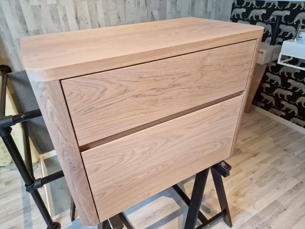 Foto 7 van Massief eiken houten badmeubel met ronde hoeken 80cm!