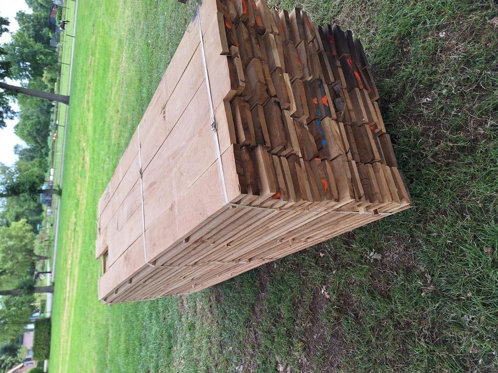 Kamer gedroogde Eiken planken 3cm dik 19cm breed 200/250cm, Ophalen, Nieuw, Eiken, Plank