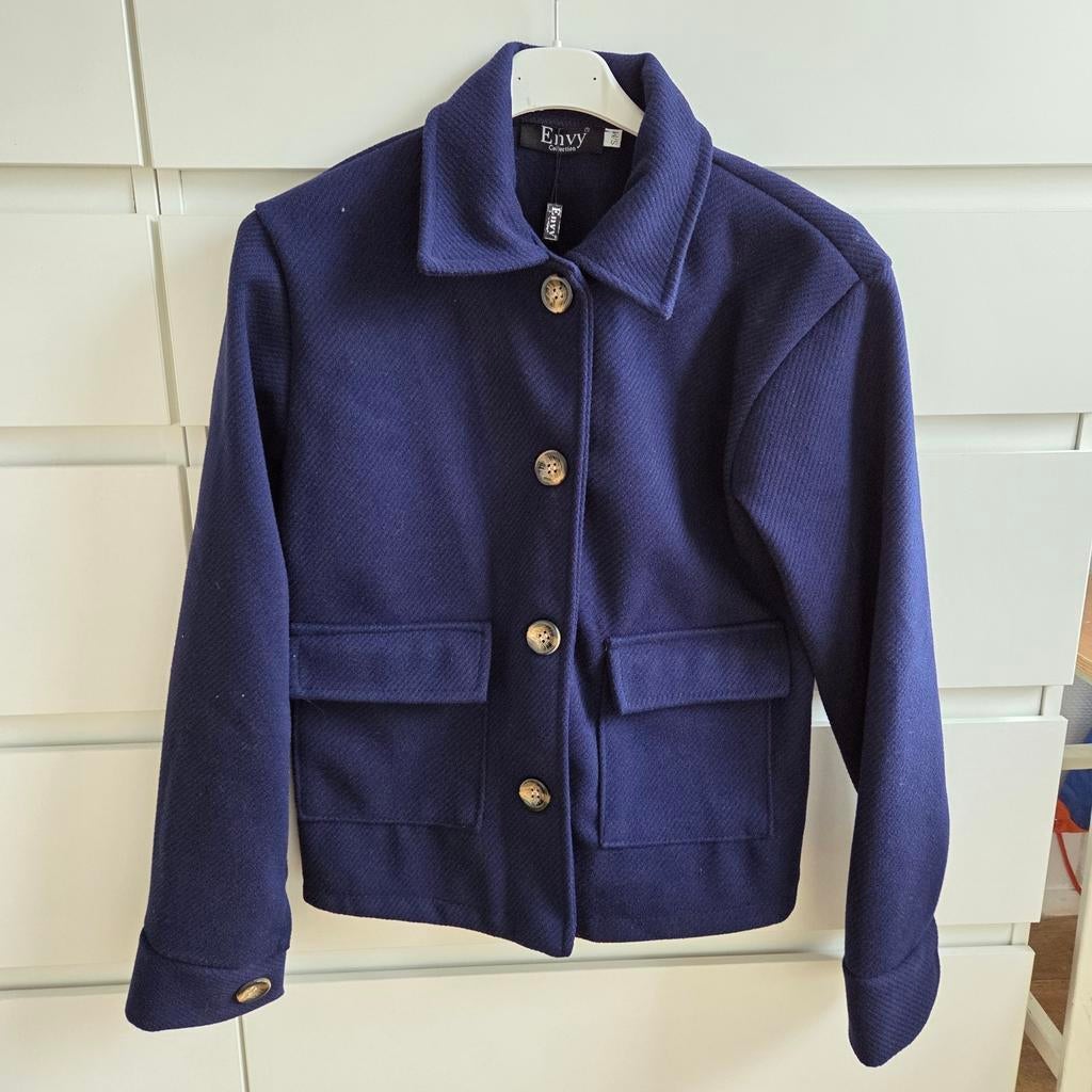 Elegant Marineblauw jasje met knopen  maat s/m, Kleding | Dames, Maat 38/40 (M), Blauw, Ophalen of Verzenden, Zo goed als nieuw