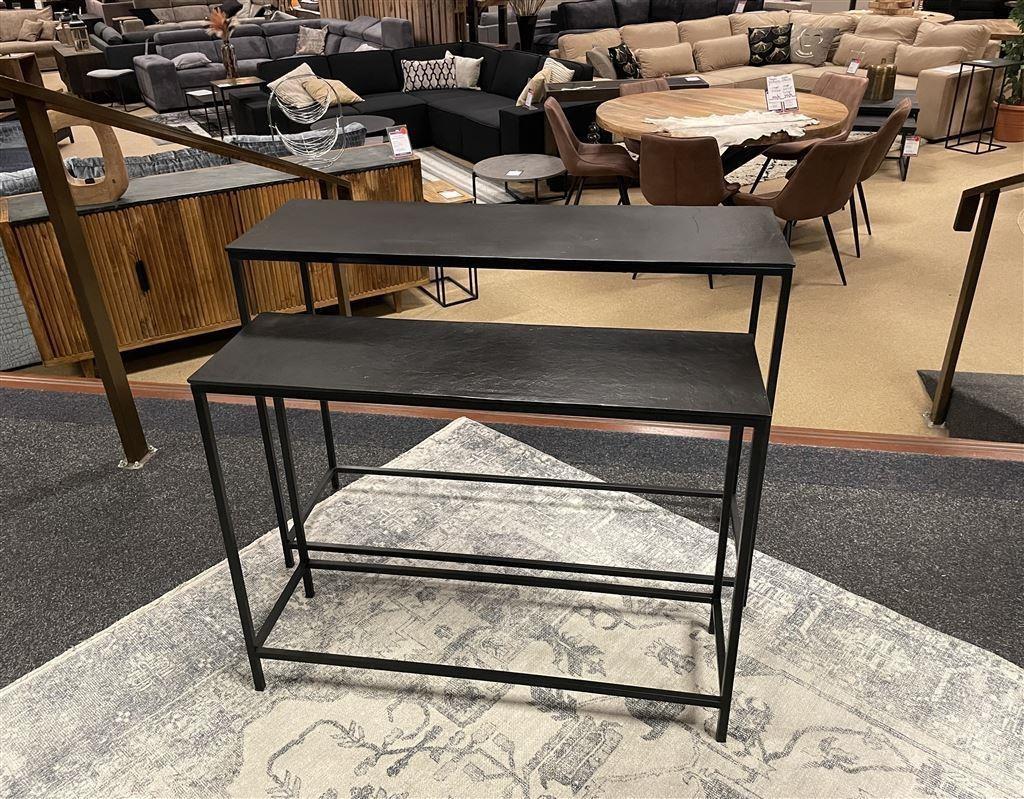 Sidetable 2-delig €149, zwart metaal Direct/Leverbaar E-1692