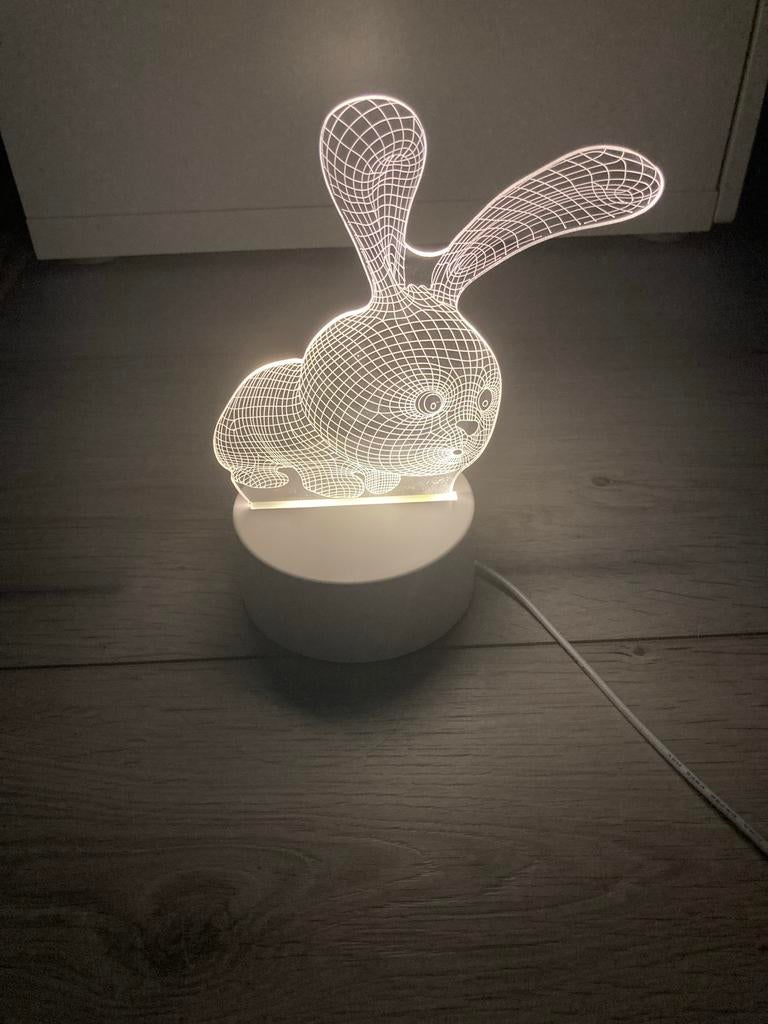 Schattig Konijnen Nachtlampje, Kinderen en Baby's, Kinderkamer | Inrichting en Decoratie, Ophalen of Verzenden, Zo goed als nieuw