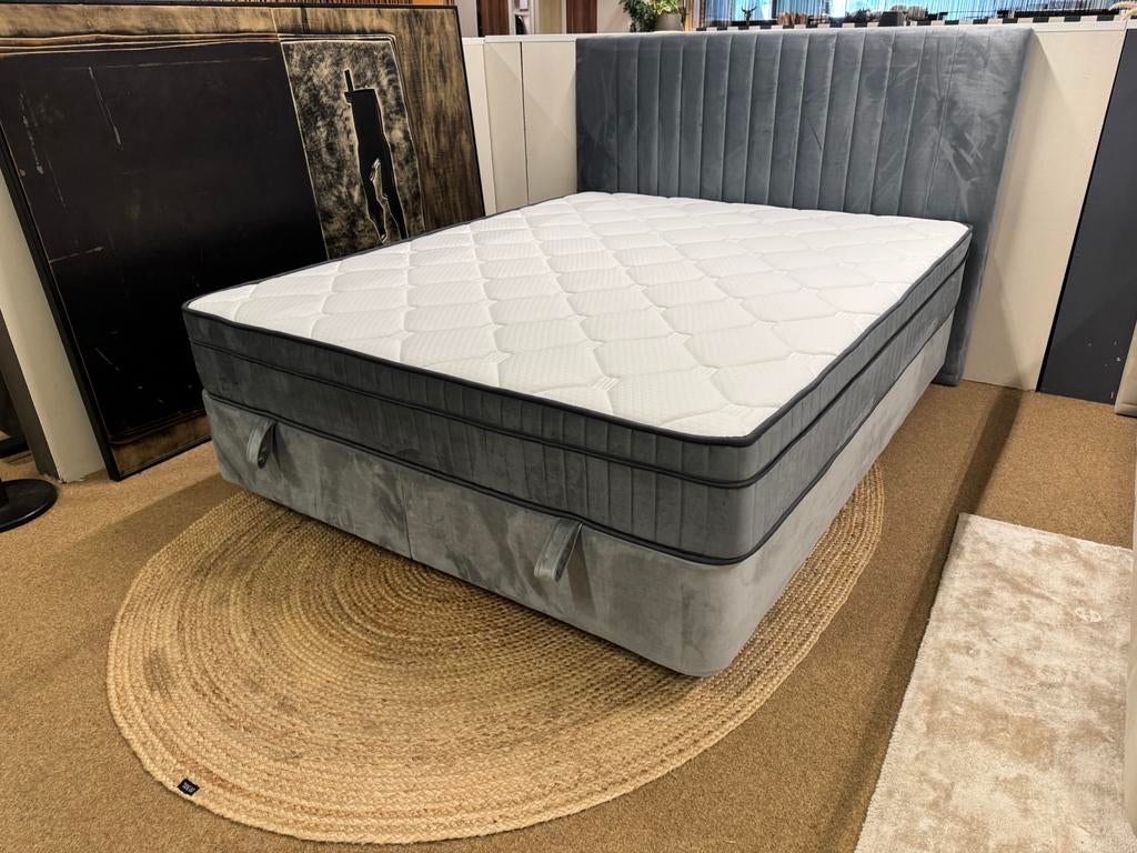 Boxspring/Baza met opbergruimte 160cm Direct/leverbaar E7323, Huis en Inrichting, #Boxspring#Opbergbox#opbergruimte#Bazabox#160#Grijs