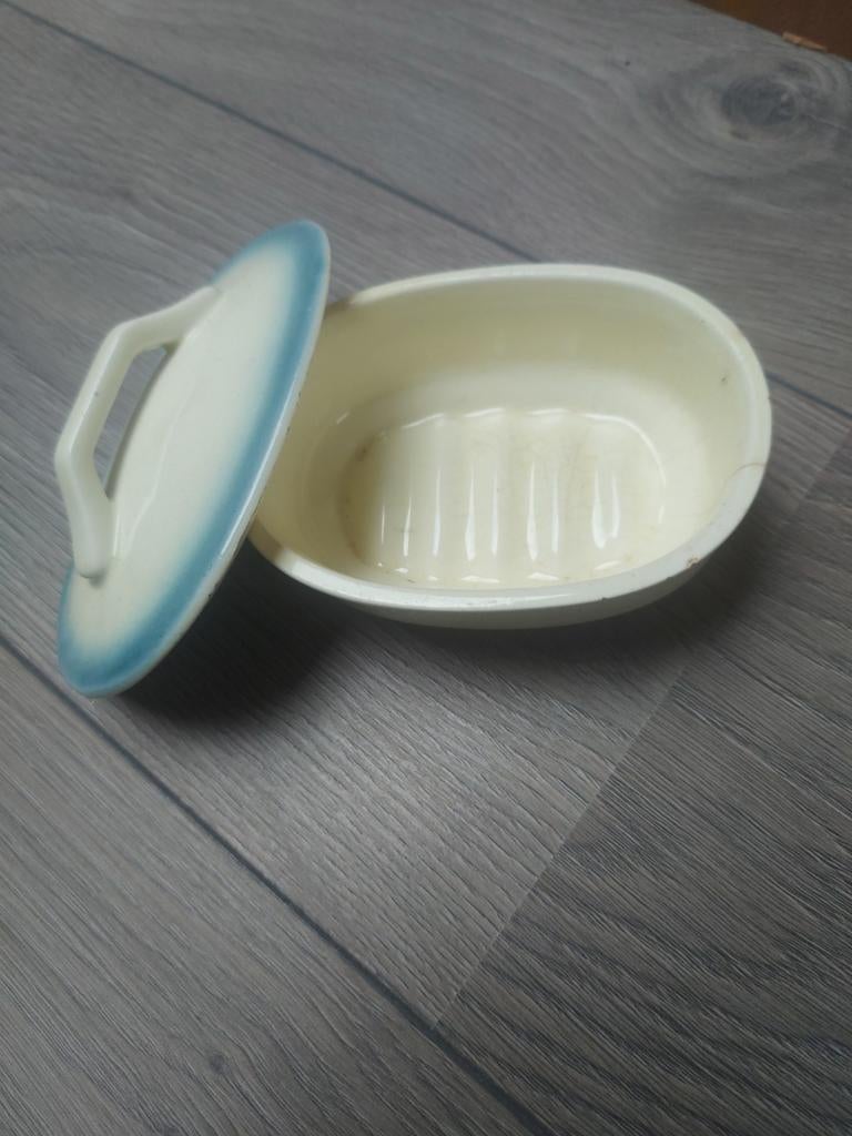 Vintage Antieke Zeepdoos met Deksel, Ophalen of Verzenden