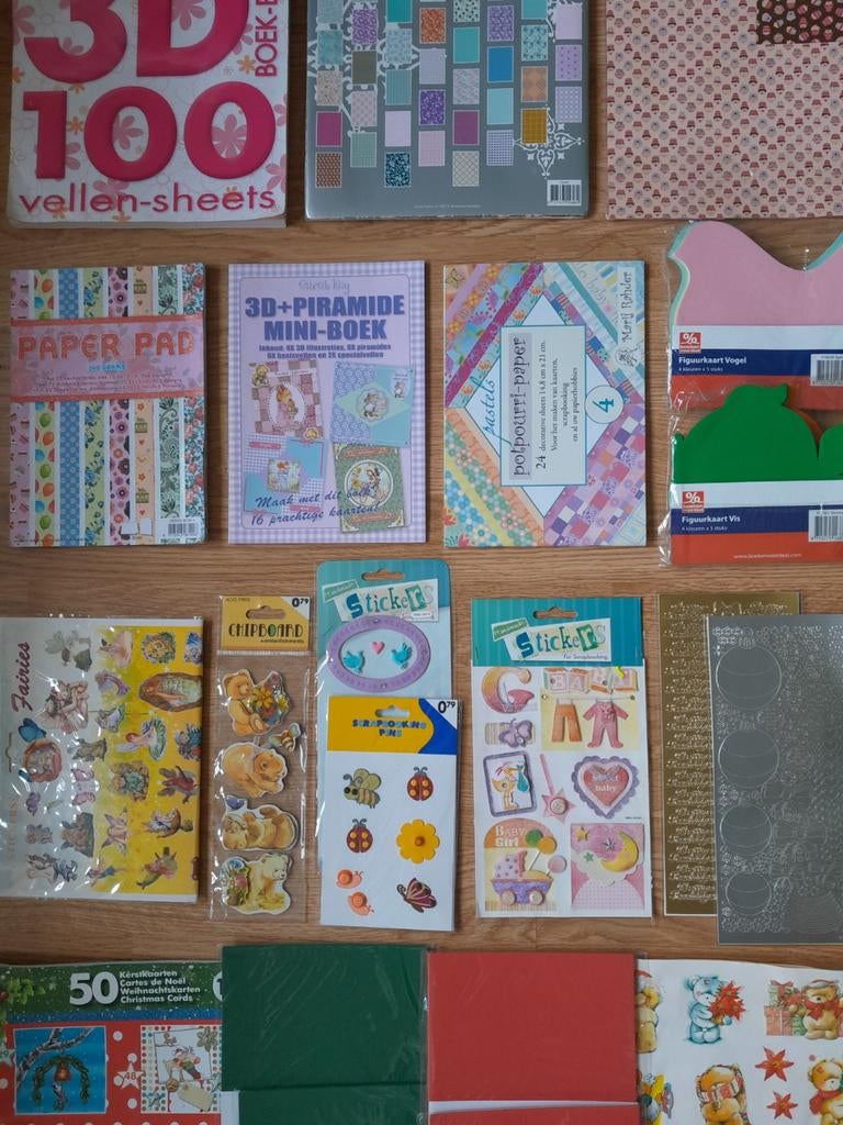 Groot pakket knutselspullen (volwassenen) kaarten maken etc, Hobby en Vrije tijd, Kaarten | Zelf maken, Ophalen of Verzenden, Nieuw