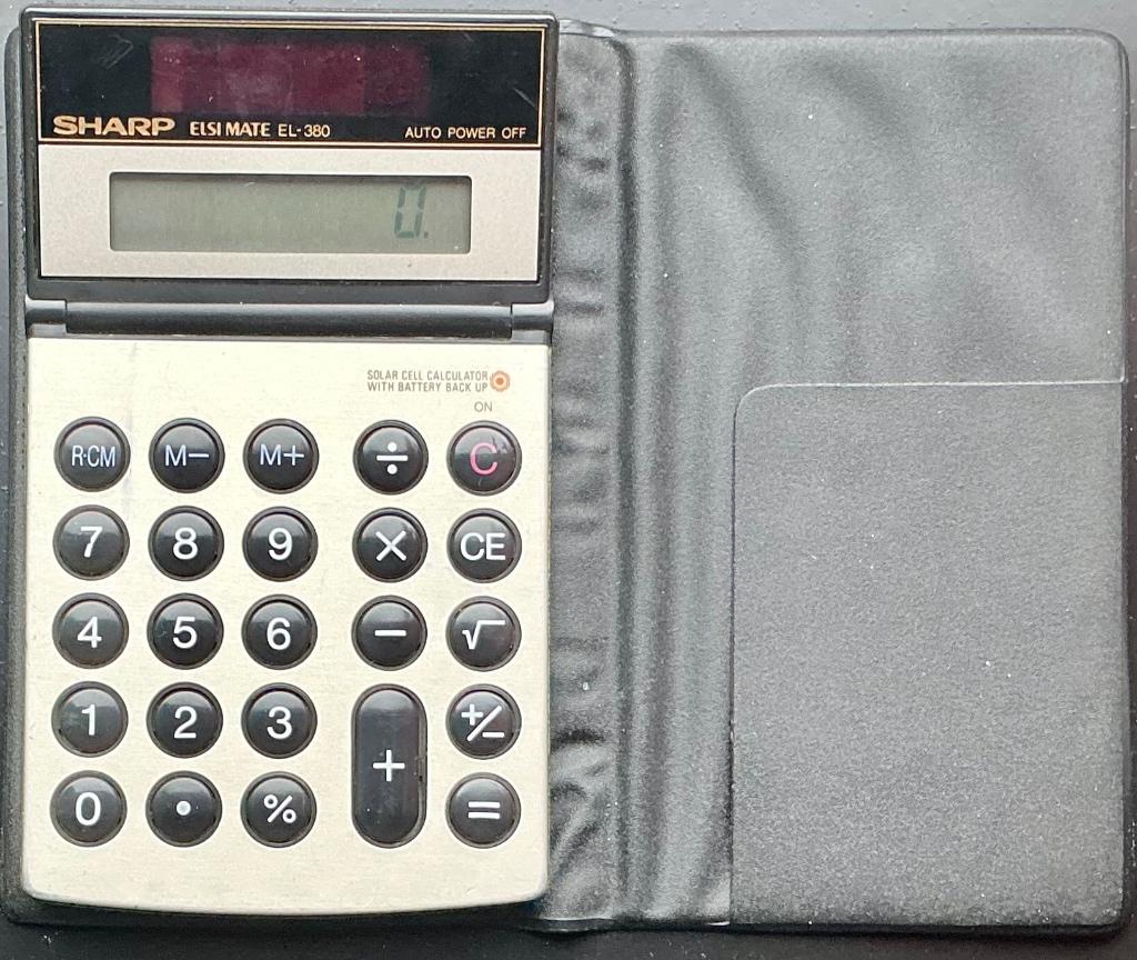 Vintage Zakrekenmachine (calculator) Sharp EL-380, Diversen, Rekenmachines, Gebruikt, Ophalen of Verzenden