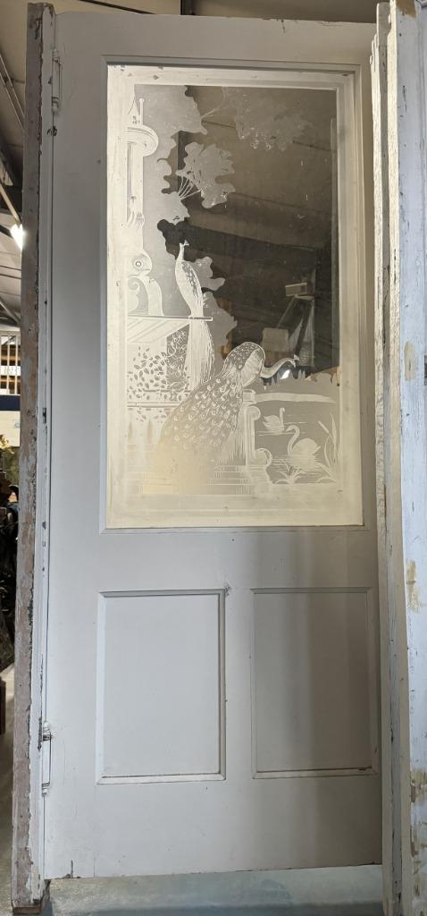Deuren met geslepen / geëtst glas: enkel, openslaand, dubbel, Doe-het-zelf en Verbouw, Ophalen, Gebruikt, 80 tot 100 cm, Binnendeur