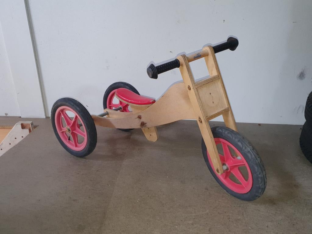 Geuther houten 2 of 3 wieler loopfiets, Ophalen, Gebruikt, Loopfiets