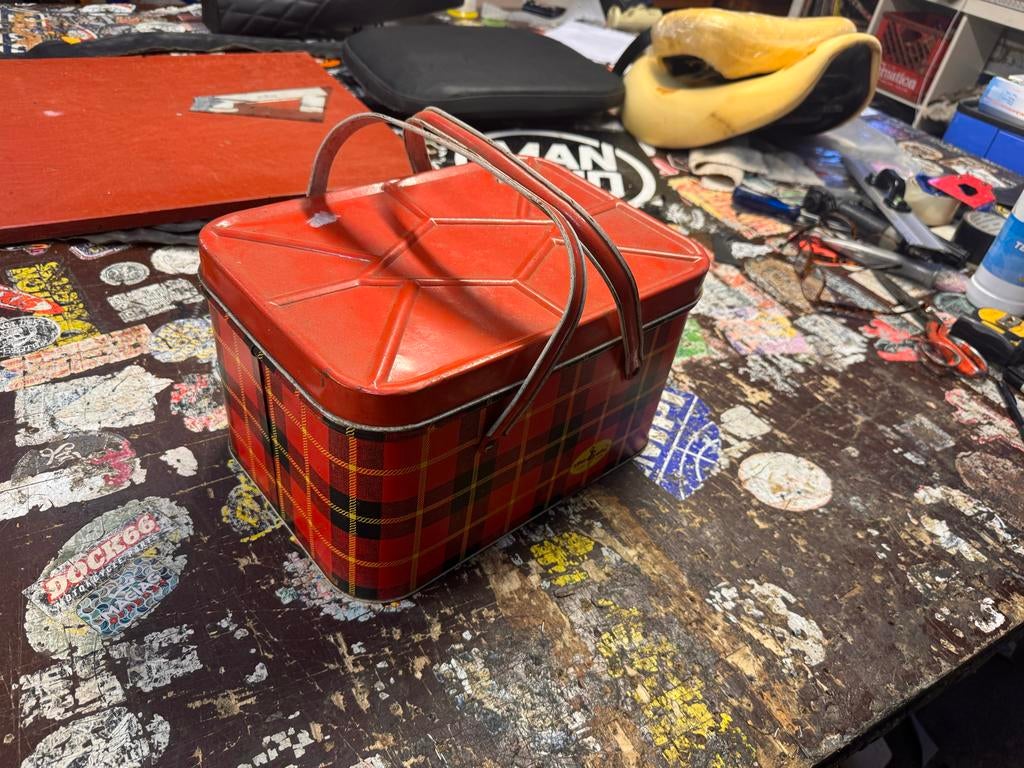 Vintage Blikken Picknickmand 'Hoot Mon!', Ophalen of Verzenden