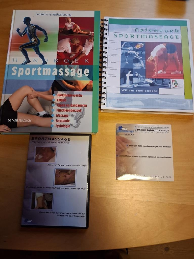 Cursus Sportmassage Compleet - Handboek, Oefenboek, CD's, Gelezen, Ophalen of Verzenden, MBO, Willem Snellenberg