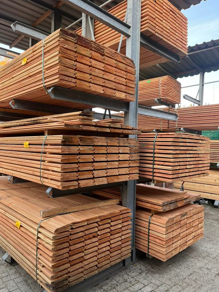 Douglas hout Zweeds rabatdelen  potdeksel planken, Doe-het-zelf en Verbouw, Hout en Planken, Minder dan 25 mm, Nieuw, Ophalen of Verzenden