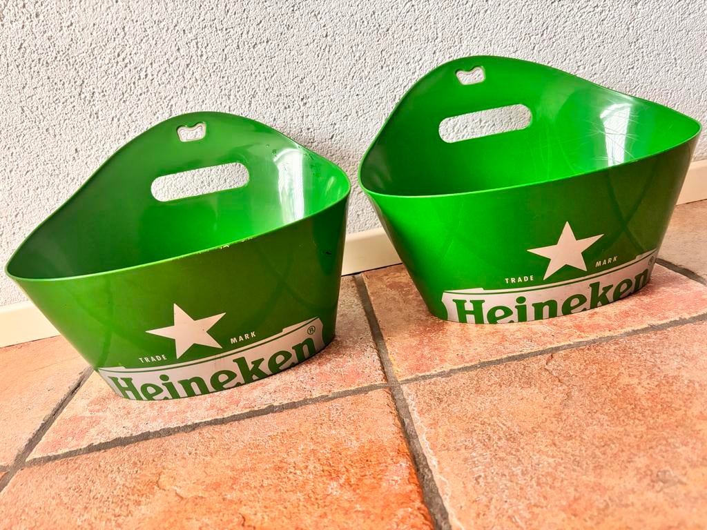 Heineken IJsemmer Set - Groen, Ophalen of Verzenden, Gebruikt