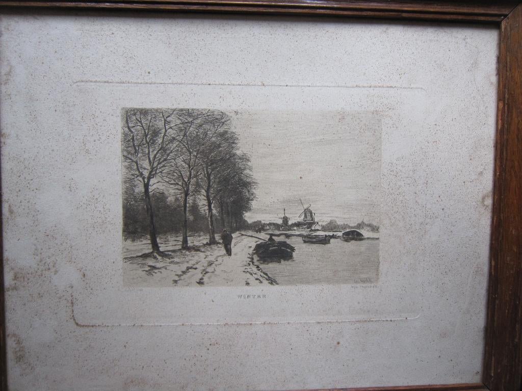 Mooie Oude Opknapets "" WINTER "" Steelink naar Louis Apol, Antiek en Kunst, Ophalen of Verzenden