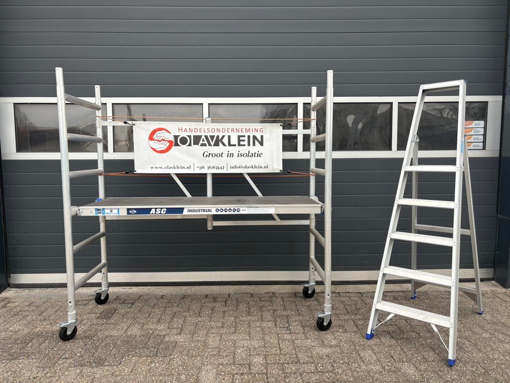 ASC Kamersteiger + Eurostairs Bordestrap 5 treden - NIEUW!, Doe-het-zelf en Verbouw, Steigers, Ophalen, Nieuw, Rolsteiger of Kamersteiger