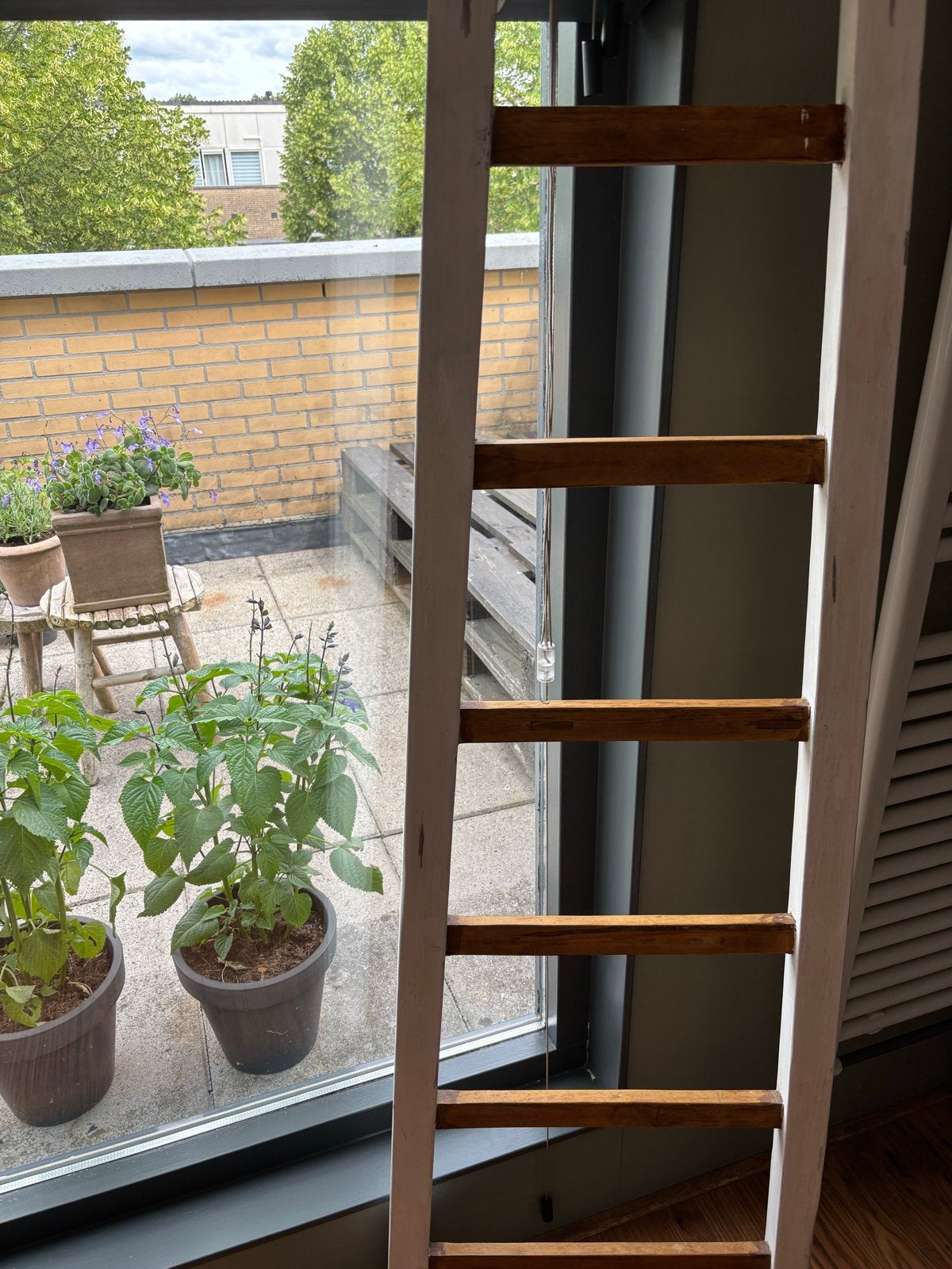 Houten ladder - Decoratieve ladder, Doe-het-zelf en Verbouw, Ladders en Trappen, Ophalen, Gebruikt, Ladder, 2 tot 4 meter