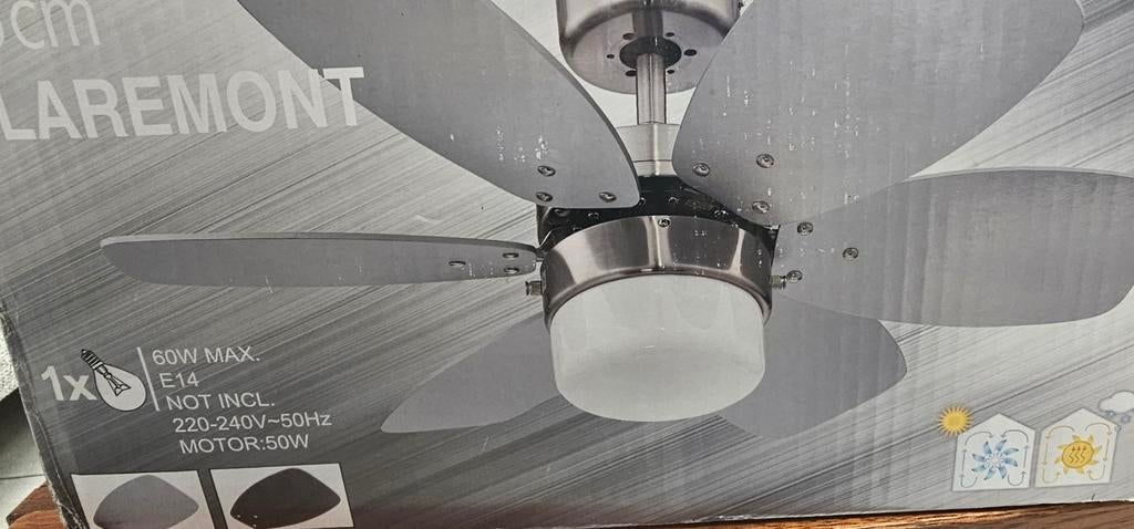 Plafondventilator met lamp, 76cm, Witgoed en Apparatuur, Ventilatoren, Nieuw, Plafondventilator, Ophalen of Verzenden
