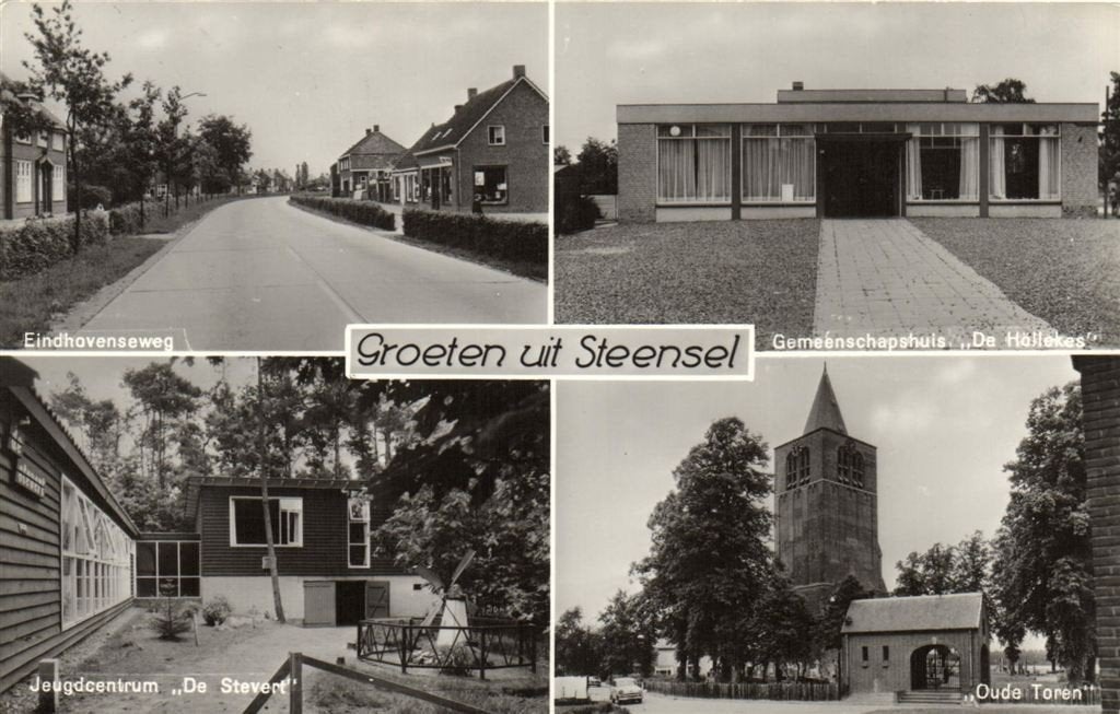 Groeten uit Steensel - 4 afb o.a. De Stevert - gelopen, Verzamelen, Ophalen of Verzenden, 1960 tot 1980, Gelopen, Noord-Brabant