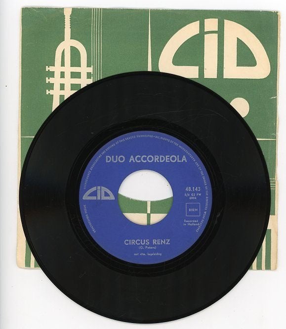Single van Duo Accordeola uit 1957, Gebruikt, Verzenden, 7 inch, Beschermende buitenhoes