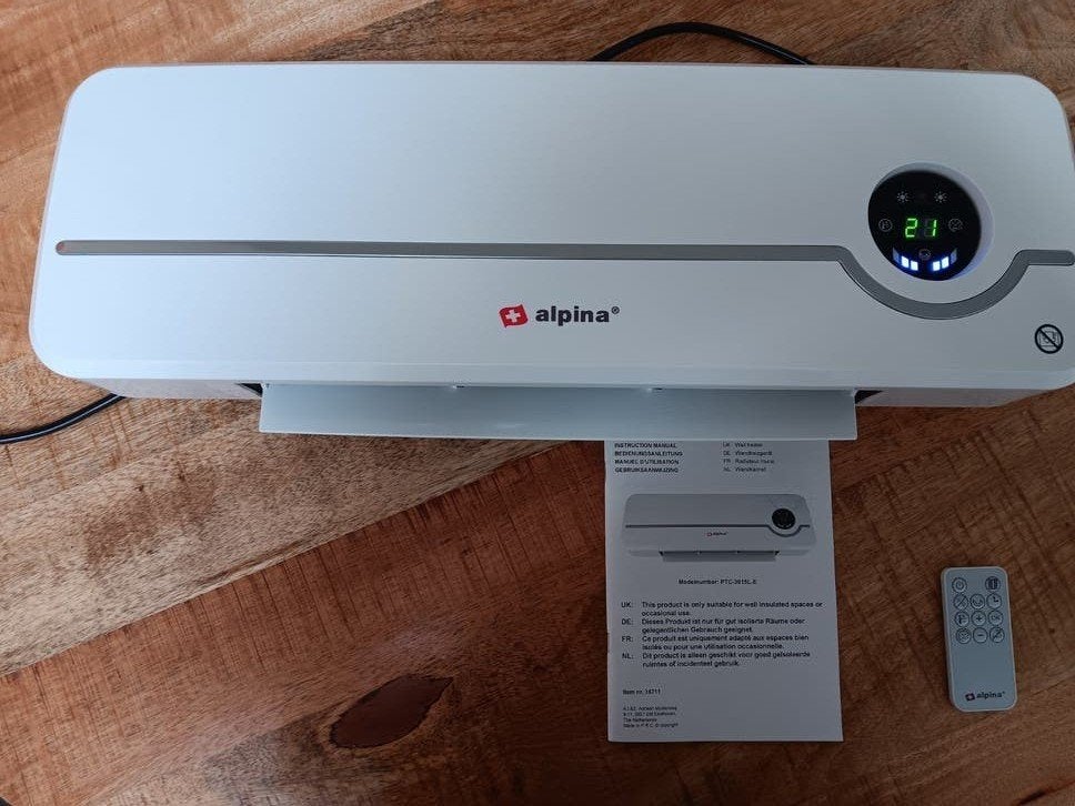 Alpina Elektrische Wandventilatorkachel 2000W Afstandsbedien, Ophalen of Verzenden, Minder dan 60 cm, Kachel, 30 tot 80 cm