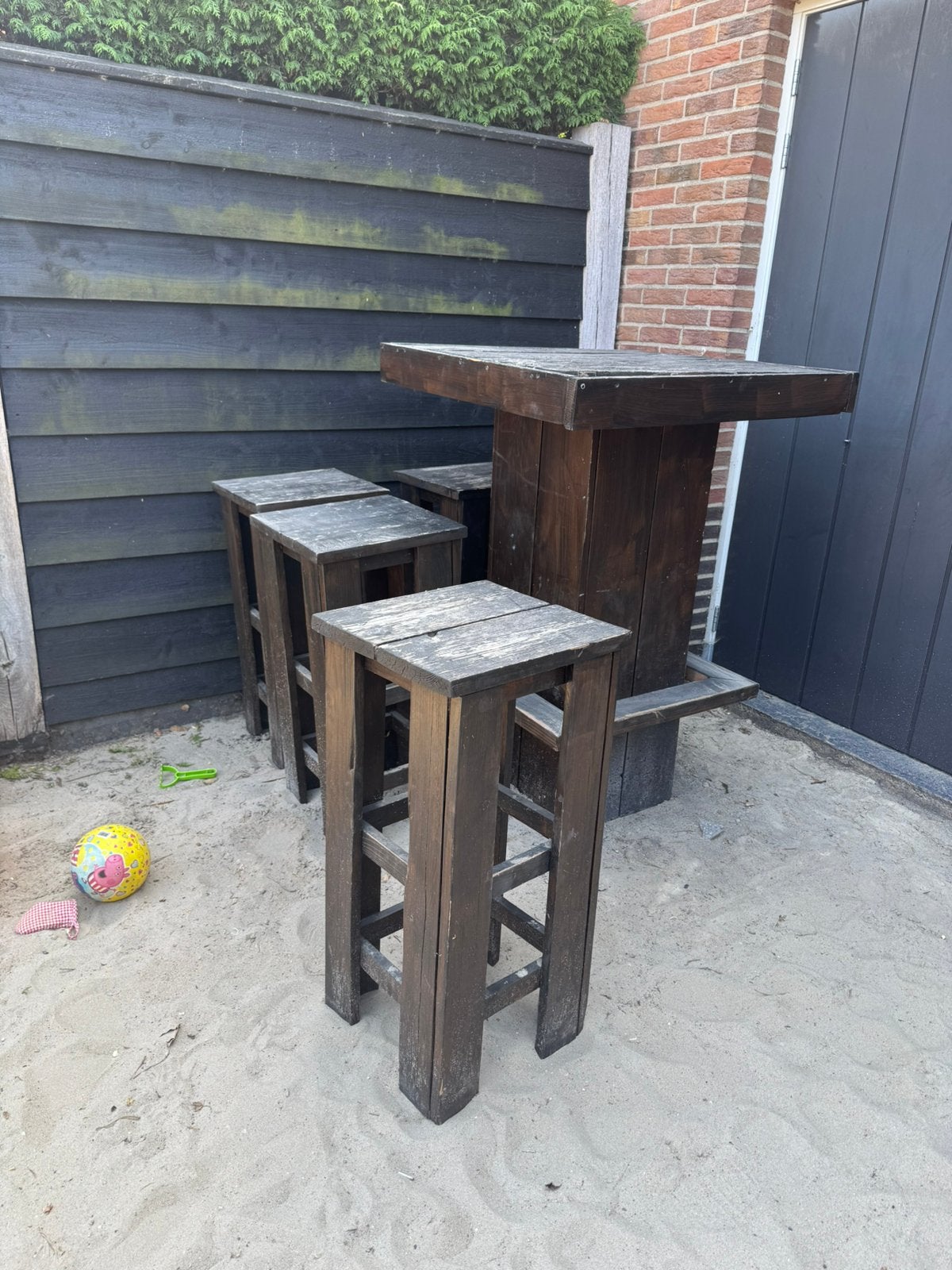 Bartafel met 4 krukken, Ophalen, Gebruikt