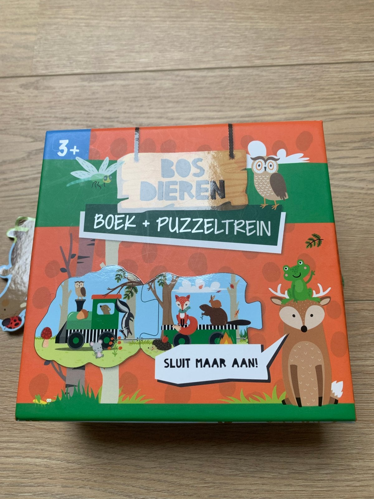 Bosdieren Boek + Puzzeltrein - Sluit Maar Aan! 3+, Ophalen of Verzenden, 10 tot 50 stukjes, Zo goed als nieuw, 2 tot 4 jaar