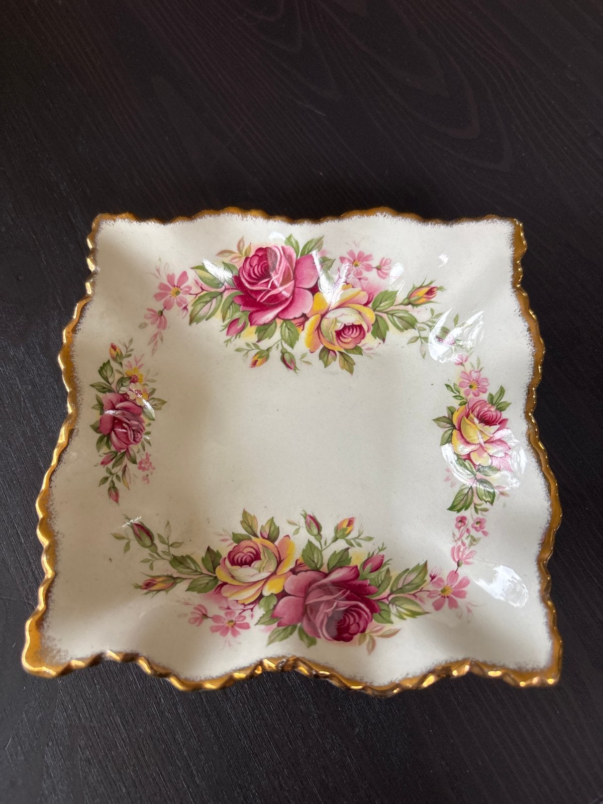 Old Foley James Kent Ltd. Staffordshire Garland Rose schaal, Ophalen