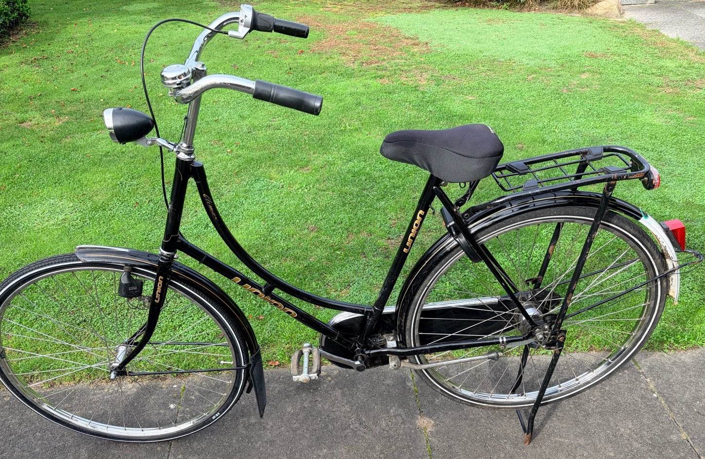 Union Damesfiets - Klassiek Zwart, Goede Staat, Terugtraprem, Ophalen, Overige merken, 53 tot 56 cm