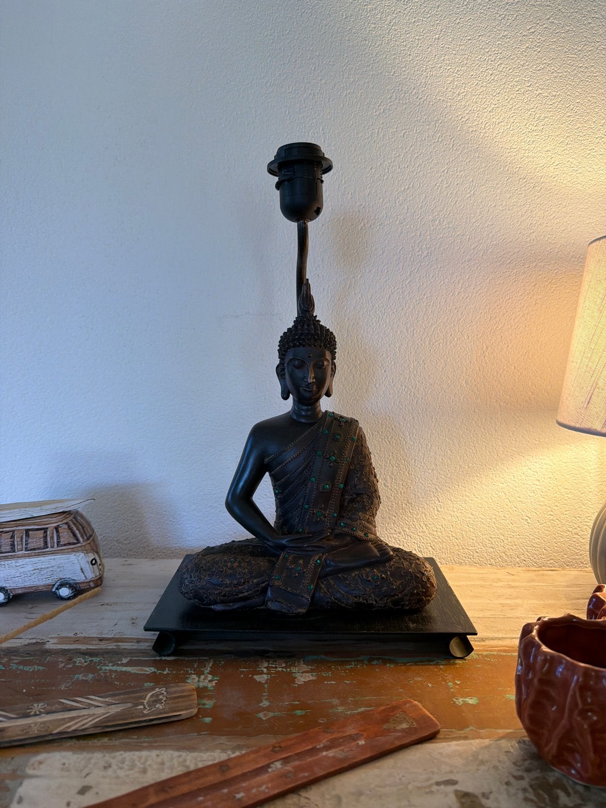 Boeddha / buddha lamp (sokkel) / bohemian / boho, Ophalen of Verzenden, Gebruikt