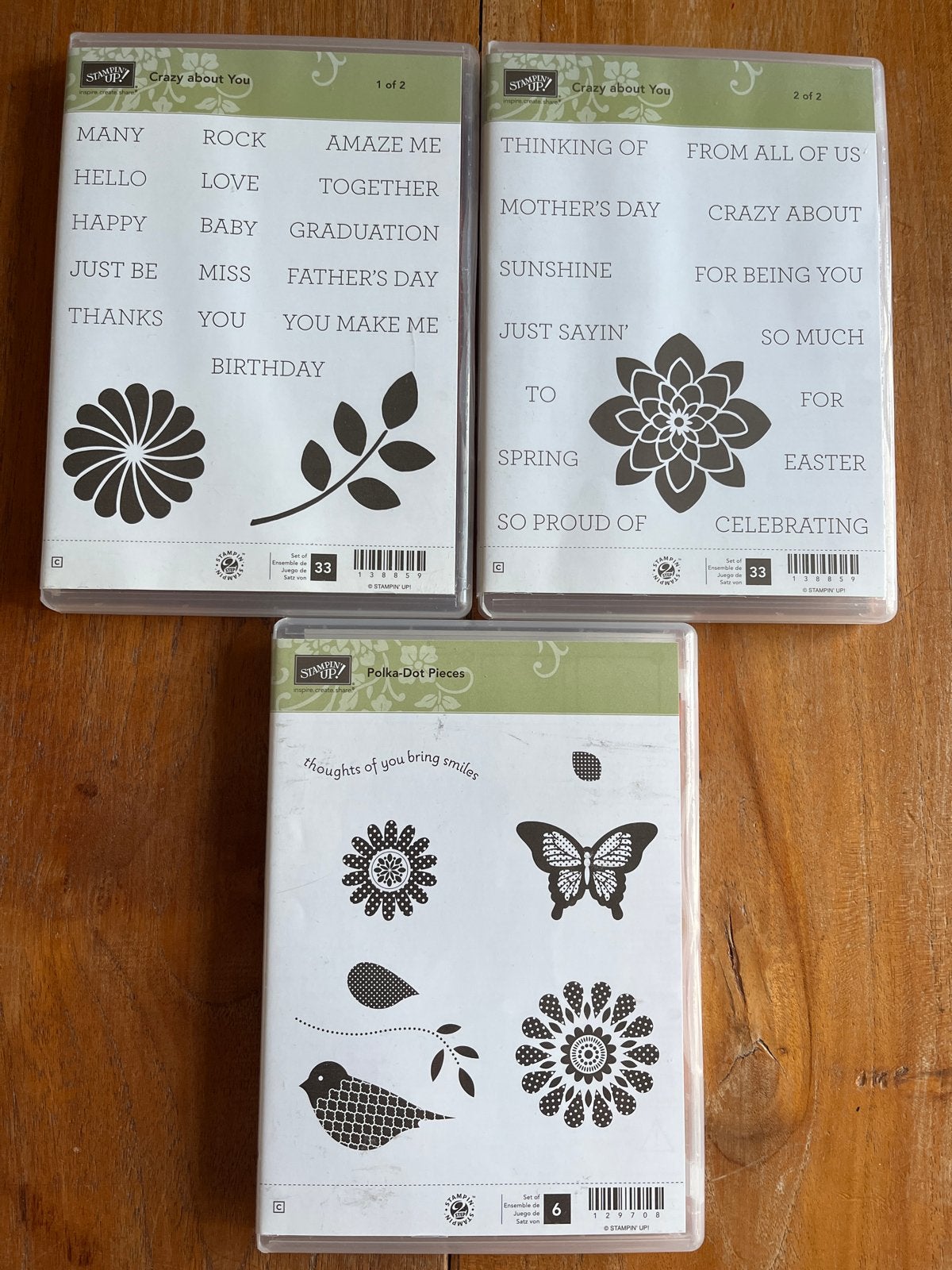 Stampin' Up! Stempelsets 3 sets!, Ophalen of Verzenden, Zo goed als nieuw, EZ-mounted stempel