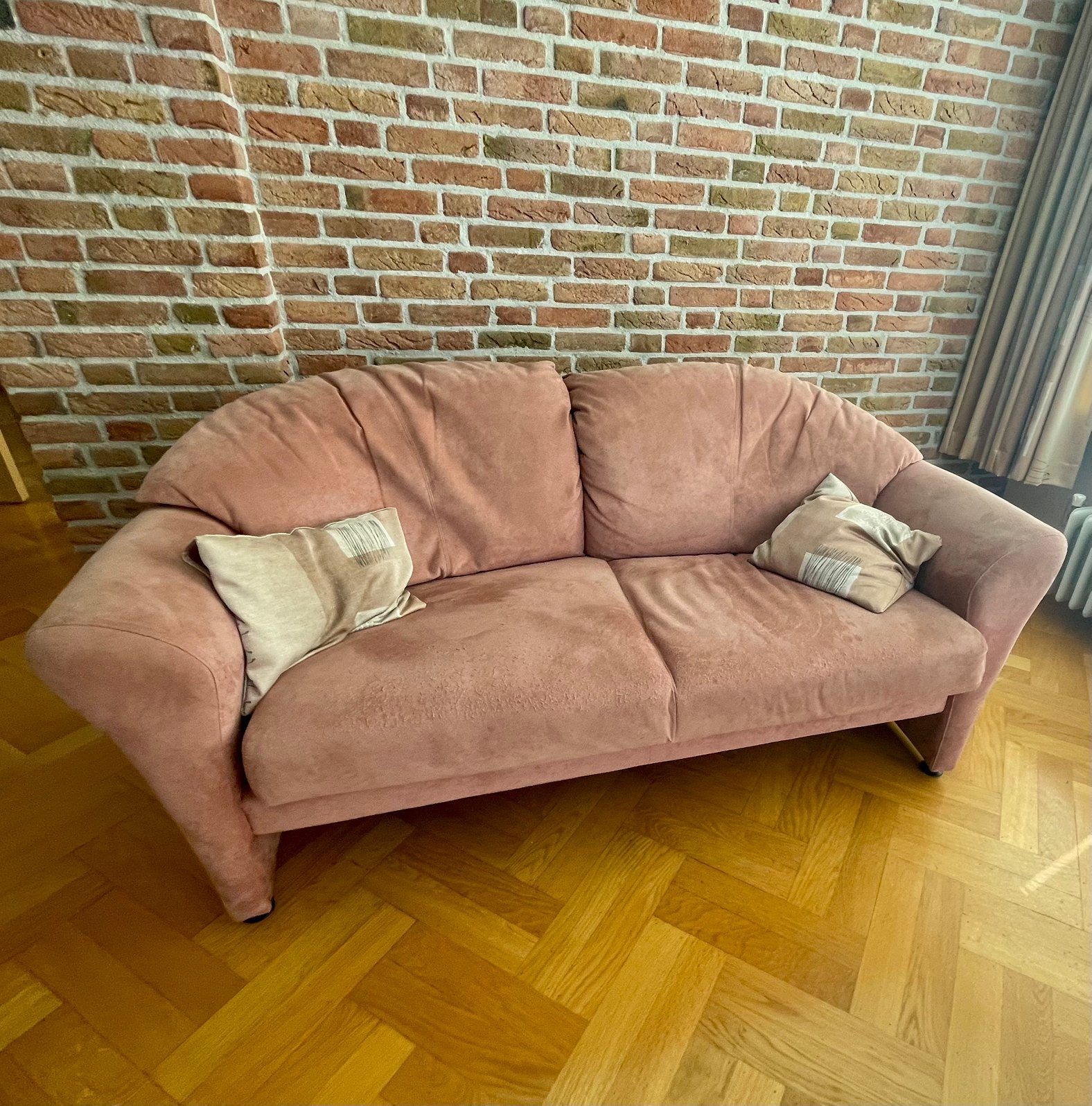 Oud roze bankje gratis afhalen, Ophalen, Gebruikt, 150 tot 200 cm, Tweepersoons