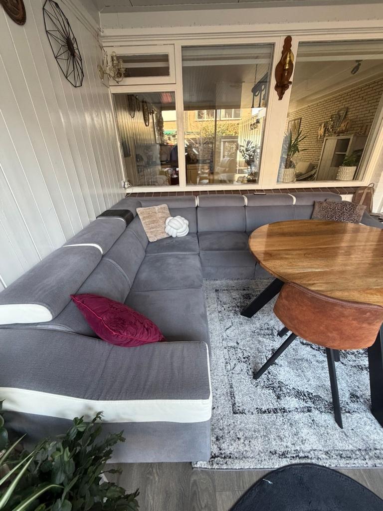 Bankstel, Hoekbank, 300 cm of meer, Ophalen of Verzenden, Zo goed als nieuw