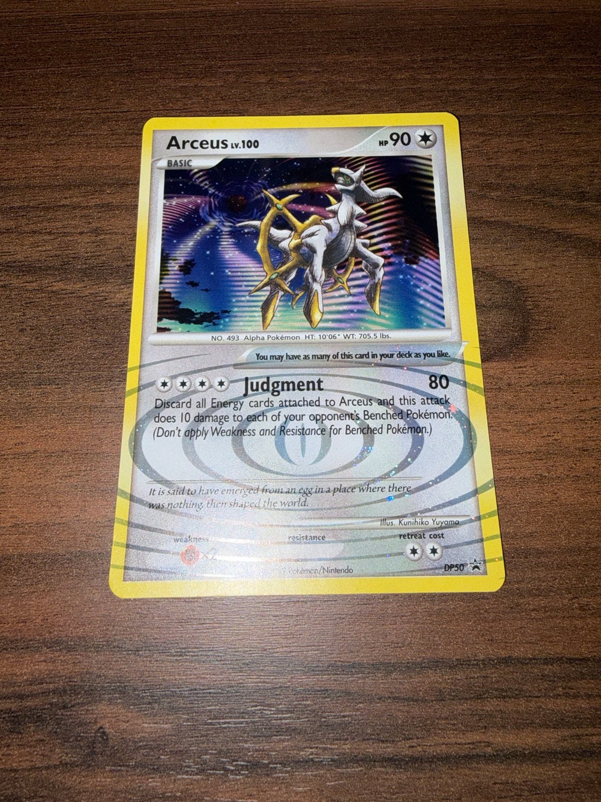 Arceus LV.100 Pokémon kaart - DP50 Promo Foil, Ophalen of Verzenden, Zo goed als nieuw, Losse kaart, Foil