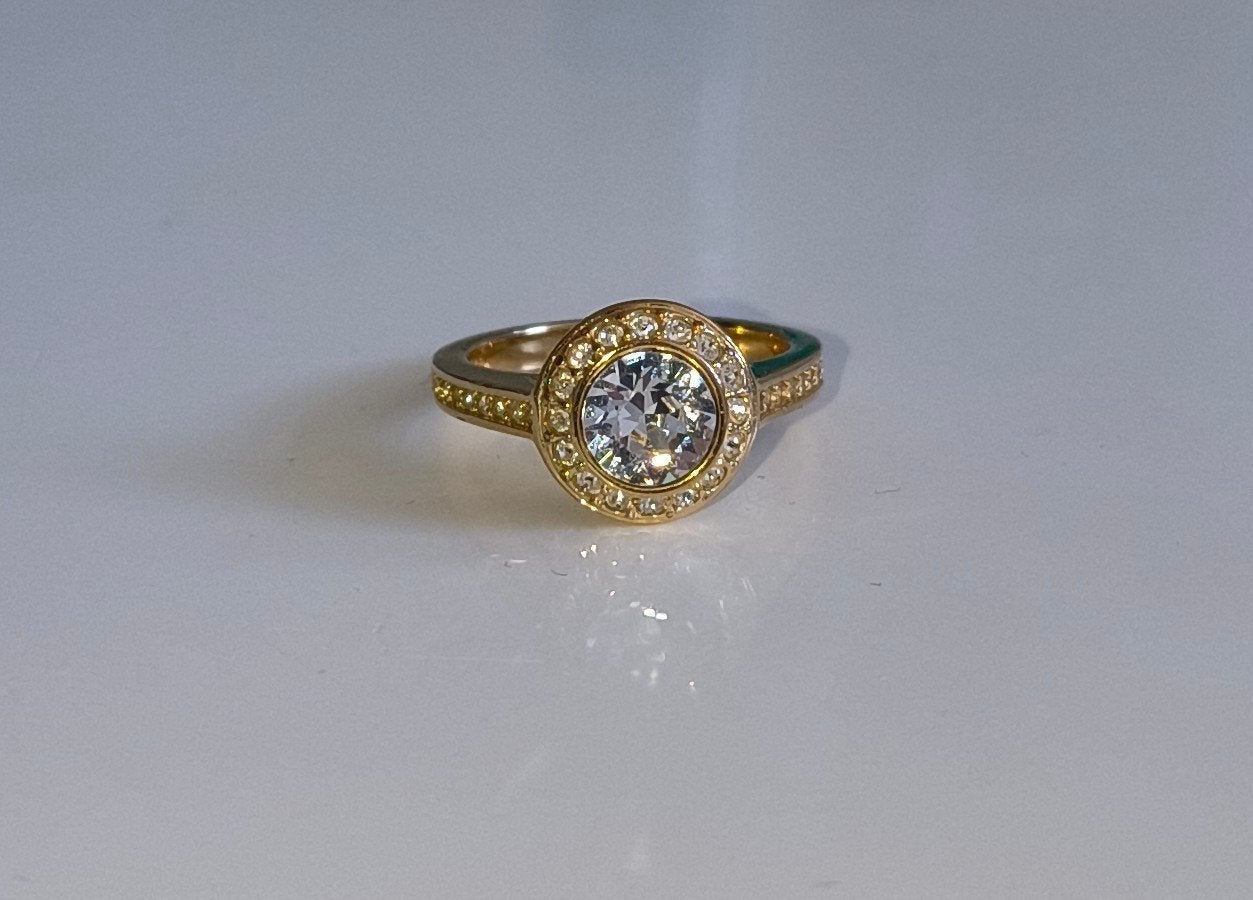 Swarovski ring, Sieraden, Tassen en Uiterlijk, Ringen, IJzer of Staal, Ophalen of Verzenden, Dame, Goud