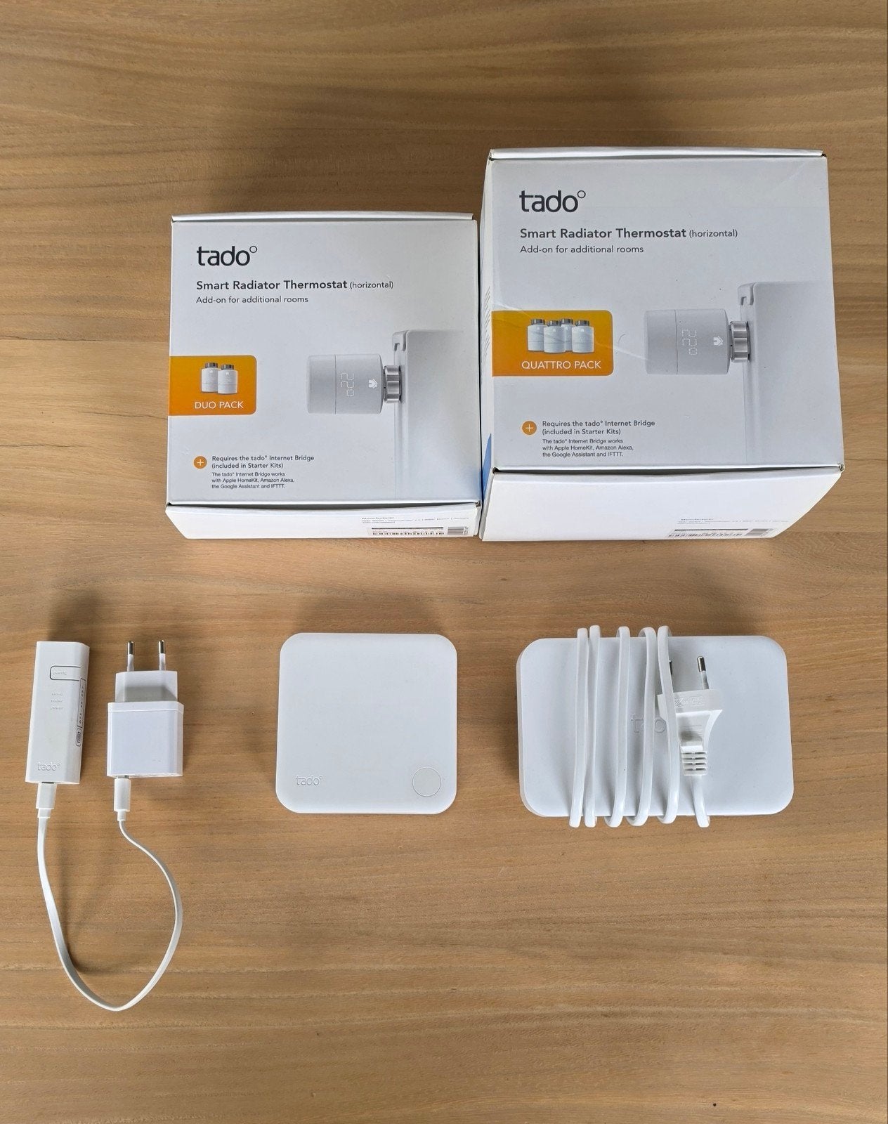 Tado V3 set – 6 knoppen + thermostaat + receiver + bridge, Ophalen of Verzenden, Slimme thermostaat, Zo goed als nieuw