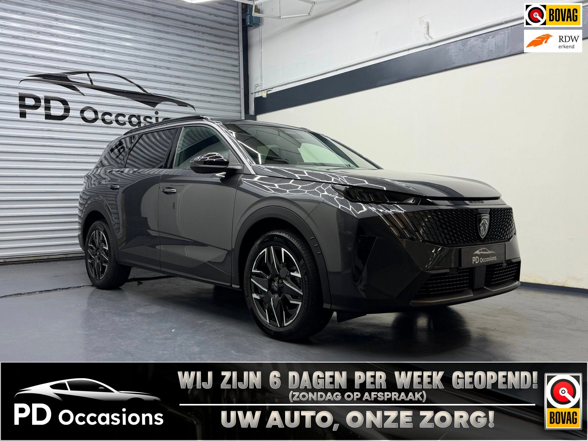 Peugeot 5008 1.2 Hybrid 145 GT - Camera - 7 persoon - Clima, Auto's, Peugeot, 145 pk, Gebruikt, Zwart, 1199 cc