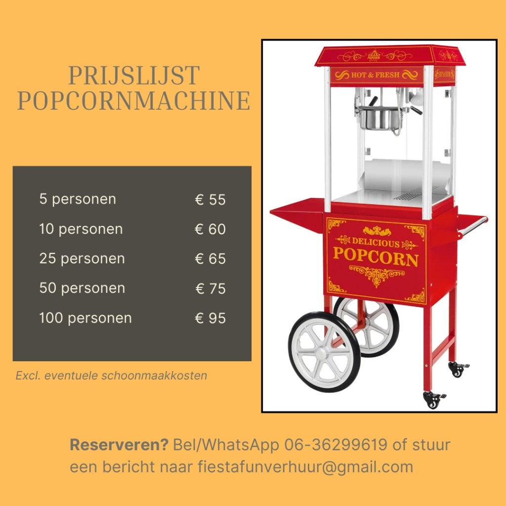 Popcornmachine huren omgeving Uden, Ophalen of Verzenden, Zo goed als nieuw, Overige