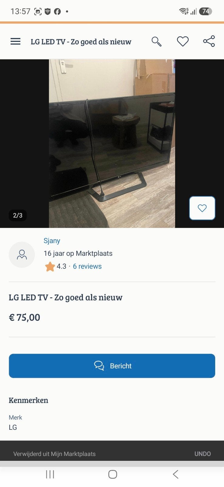Pas op ! Oplichting !!!!!!!!!!!, Gebruikt, 50 Hz, 100 cm of meer, Ophalen