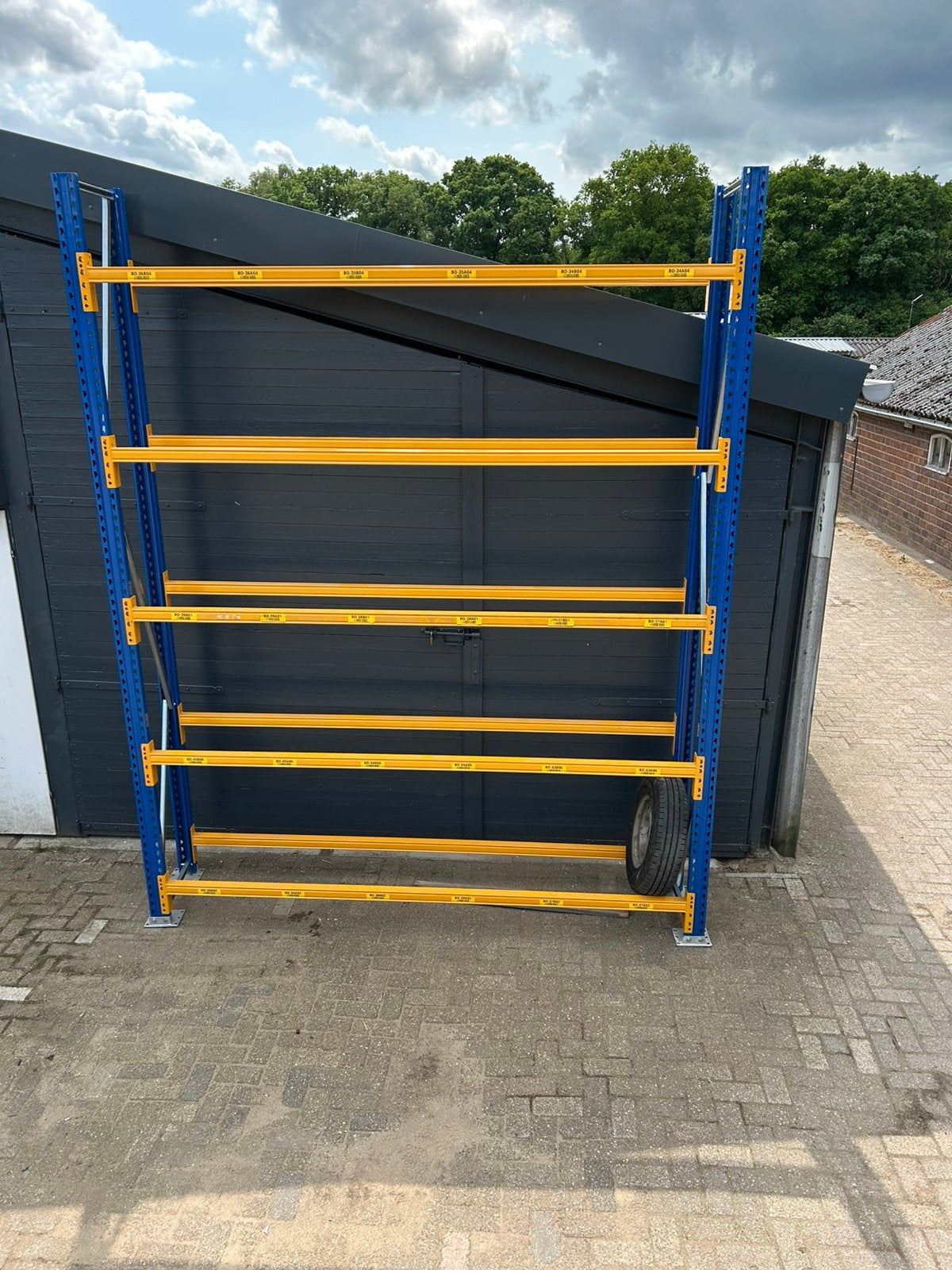 Partij nette zware bandenstelling stelling stellingen, Ophalen, 20 meter of meer