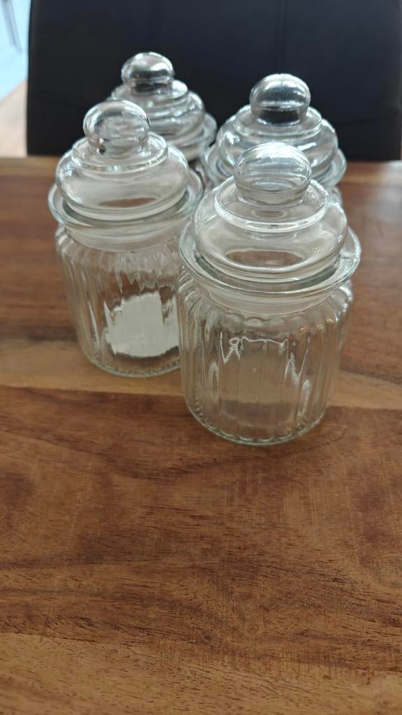 4 Nieuwe Glazen Potjes - Voorraadpotten, Voorraadpot, Ophalen, Nieuw, Glas