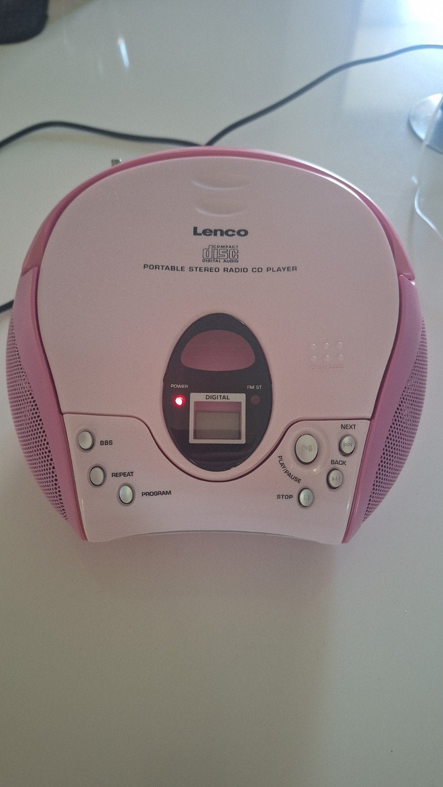 Lenco draagbare stereo radio CD-speler roze zgan, Ophalen of Verzenden, Zo goed als nieuw, Radio, Met cd-speler